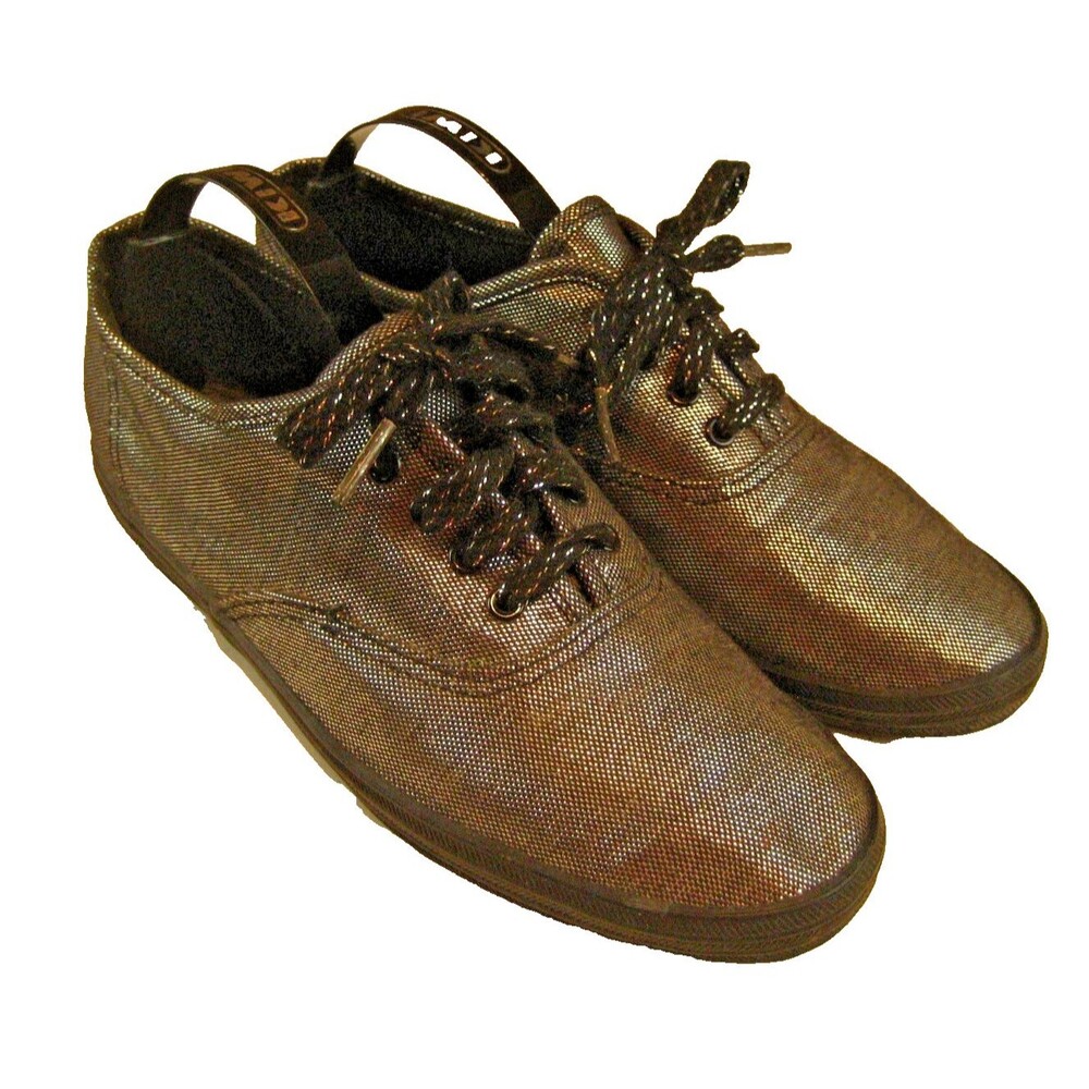 Womens Vintage No Excuses Silver Canvas Lace Up Low Sneakers sz 6M